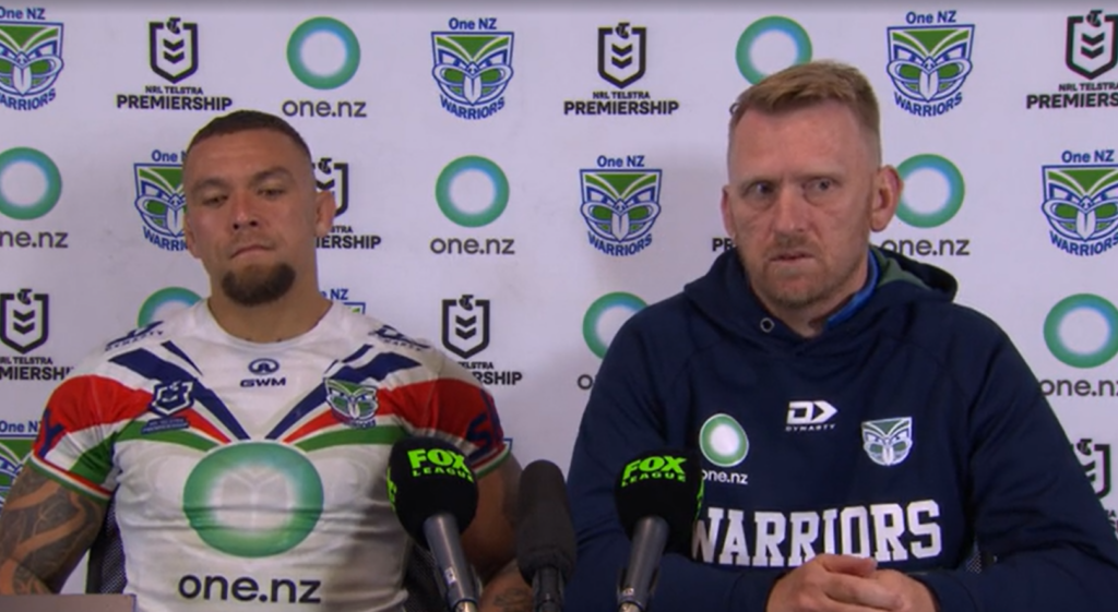 New Zealand Warriors head coach Andrew Webster speaks to the media after the loss to Penrith Panthers.
