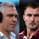 Parramatta Eels head coach Jason Ryles and Manly Sea Eagles boss Kieran Foran. Credit: Imago.