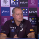 Brisbane Broncos head coach Michael Maguire after the win over the Bulldogs.