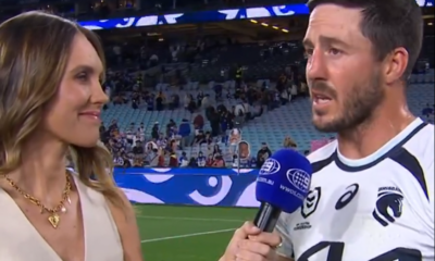 Ben Hunt speaking to Channel 9 after the Broncos beat the Bulldogs.