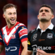 Roosters' Sam Walker and Panthers' Nathan Cleary. Credit: Imago.