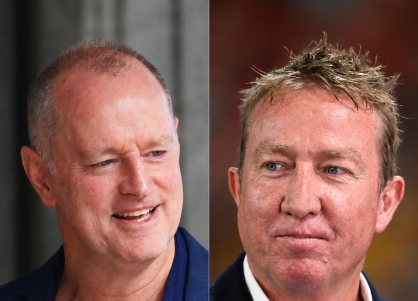 Broncos' Michael Maguire and Roosters' Trent Robinson. Credit: Imago.