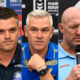 Cameron Ciraldo of the Bulldogs, Eels' Jason Ryles and Sharks boss Craig Fitzgibbon. Credit: Imago.