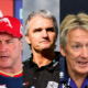 Dolphins head coach Kristian Woolf, Panthers boss Ivan Cleary and Storm's Craig Bellamy. Credit: Imago.