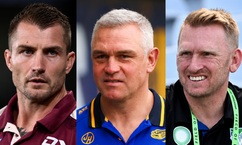 Manly head coach Kieran Foran, Eels' Jason Ryles and Warriors boss Andrew Webster.