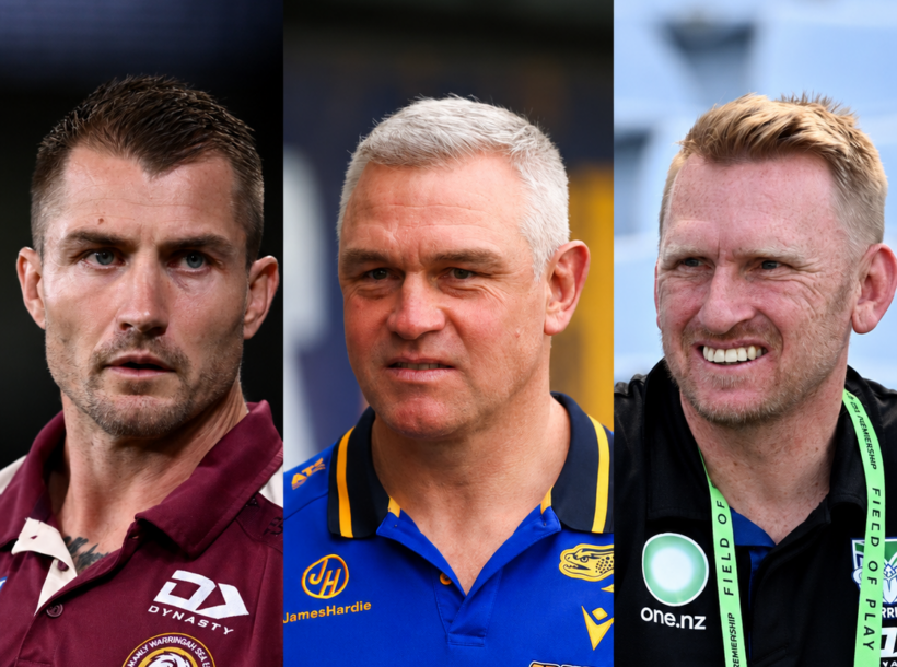 Manly head coach Kieran Foran, Eels' Jason Ryles and Warriors boss Andrew Webster.