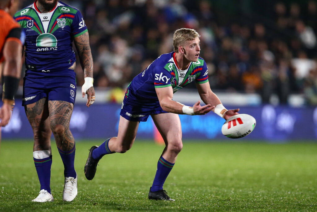 Freddy Lussick playing for the Warriors against Wests Tigers at Mt Smart Stadium in 2024.
