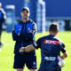 Canterbury Bulldogs head coach Cameron Ciraldo watches on during an NRL training session at Belmore Oval.