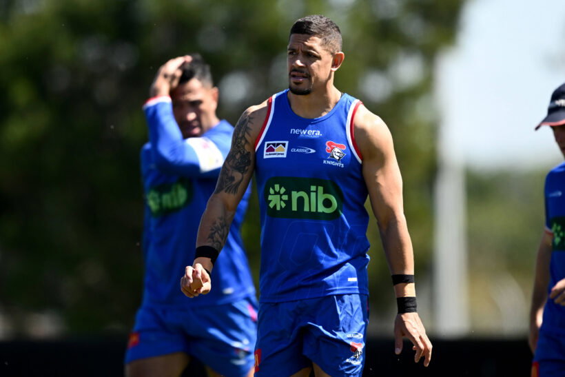 Dane Gagai in training with the Newcastle Knights. Credit: Imago.