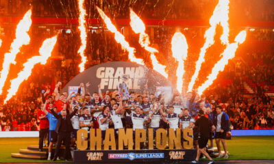 Picture of Wakefield Trinity celebrating winning the Super League title earlier this month. Credit: Imago.