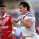 Herbie Farnworth in action for England at the 2026 Rugby League World Cup.